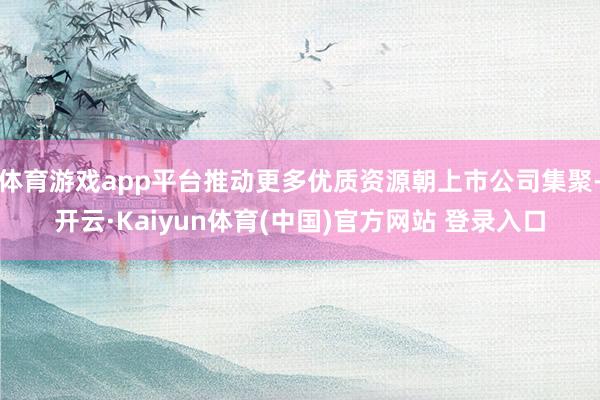 体育游戏app平台推动更多优质资源朝上市公司集聚-开云·Kaiyun体育(中国)官方网站 登录入口