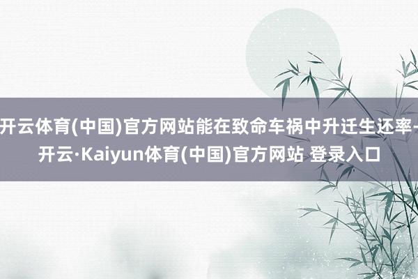 开云体育(中国)官方网站能在致命车祸中升迁生还率-开云·Kaiyun体育(中国)官方网站 登录入口