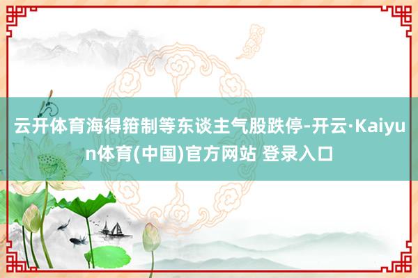 云开体育海得箝制等东谈主气股跌停-开云·Kaiyun体育(中国)官方网站 登录入口