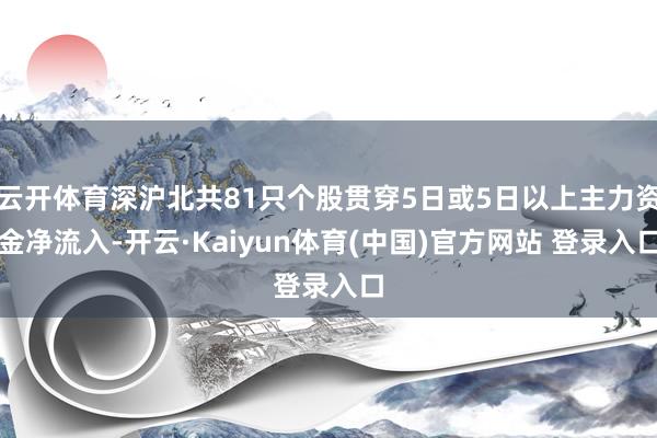 云开体育深沪北共81只个股贯穿5日或5日以上主力资金净流入-开云·Kaiyun体育(中国)官方网站 登录入口